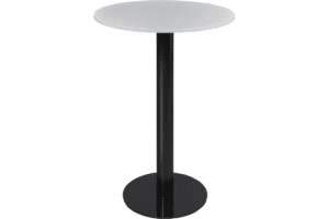 Tafel kolompoot hoog  blad rond wit